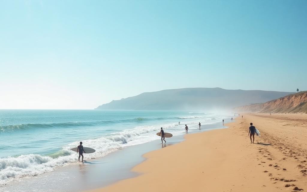 Playa de Somo, Cantabria – Tipo de ola: Beach break con picos variables, izquierdas y derechas